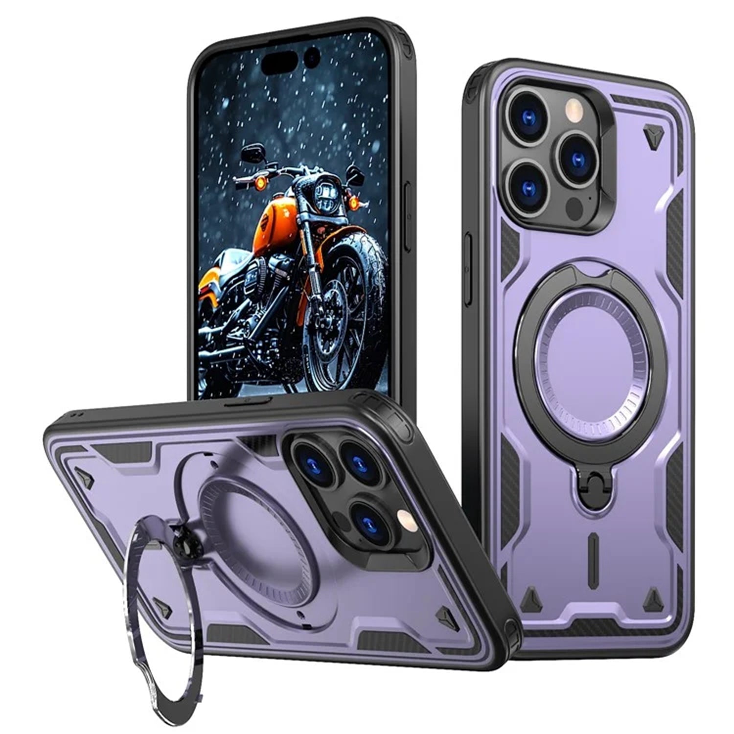 Coque antichoc avec anneau de support Magsafe pour iPhone 16 Pro Coque antichoc avec anneau de support Magsafe pour iPhone 16 Pro